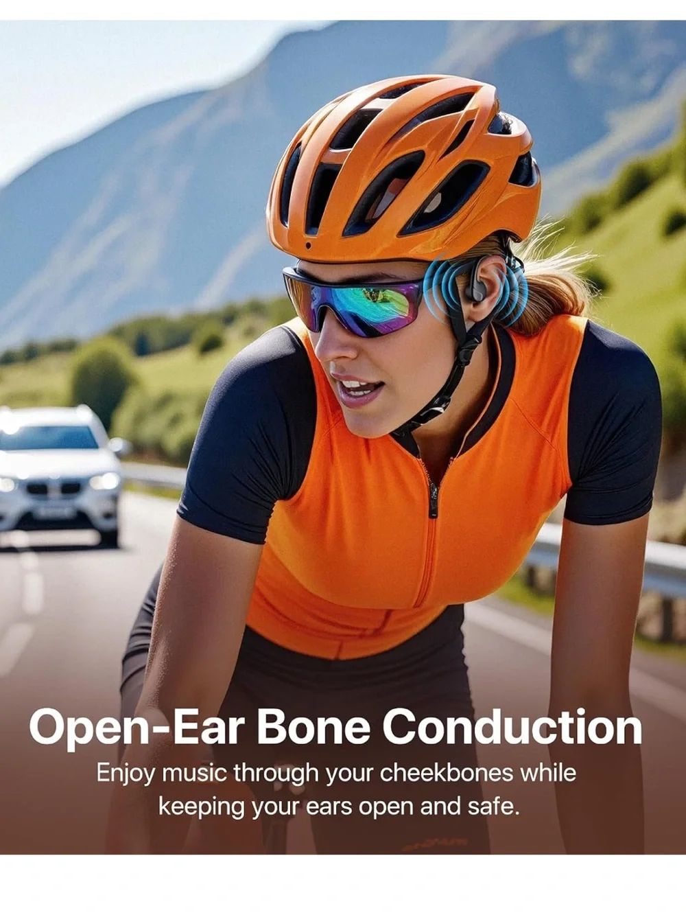 CPTEA Black Wireless Bone Conduction Headphones